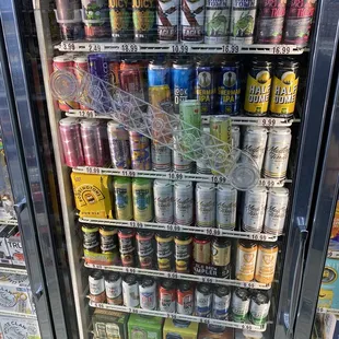 a refrigerator full of beer