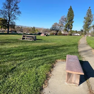 A few benches and tables