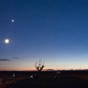 Moon, Venus, and Jupiter in our western skies.