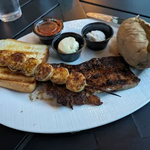 Scallops and steak combo