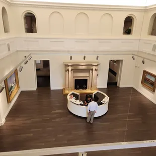 Looking down from the third floor