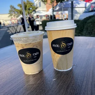 Vanilla latte and Americano from Five 0 Two cafe