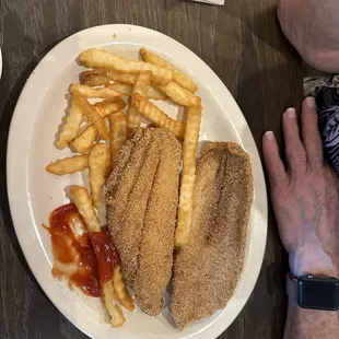 Fried catfish fillets