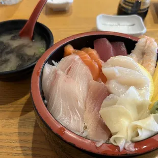 Chirashi Don and Miso soup