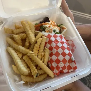 Beef and lamb gyro sandwich