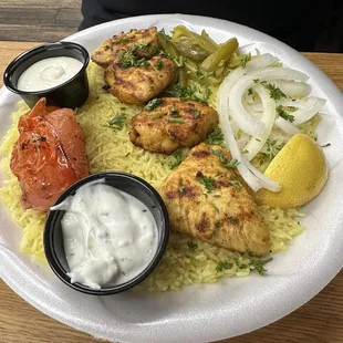 Chicken kabob plate