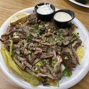 Meat shawarma plate