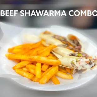 Our Beef Shawarma combo (Fries + Fountain drink)