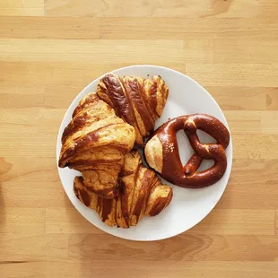 Pretzel croissant and pretzel