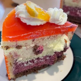 One slice when cutting the 6" cake to 6 pieces