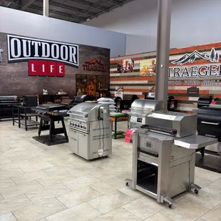 This is the outdoor grill section of the store.