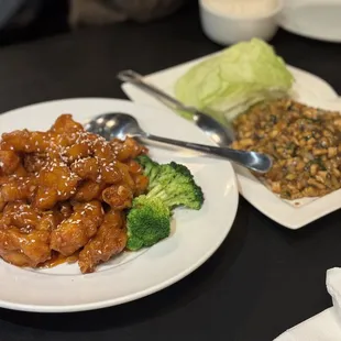 M7. Sesame Chicken and M20.chicken with lettuce wrap