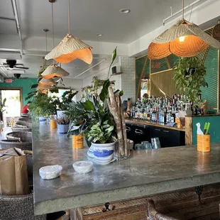 the bar area of a restaurant