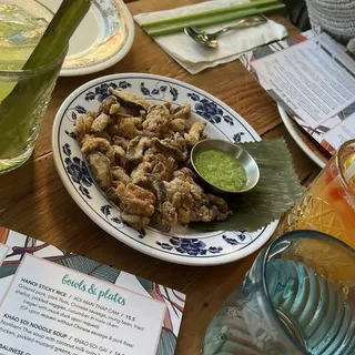 Fried Shiitake and Oyster Mushrooms