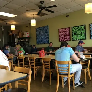 Saturday, early afternoon. Decent crowd.