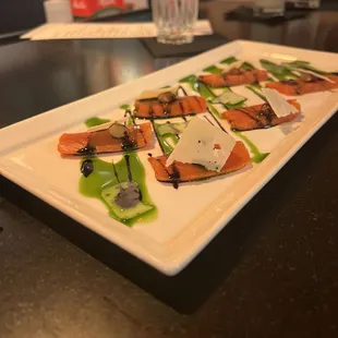 Salmon with basil and mint