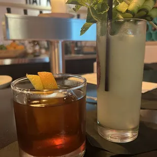 Japanese old fashioned and a gun cocktail I forget the name