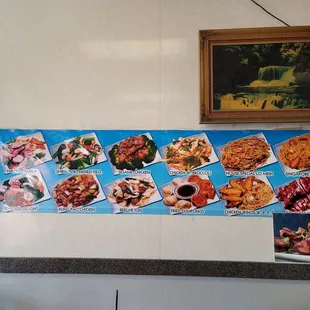 a wall of food