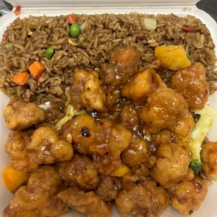 Orange chicken lunch special
