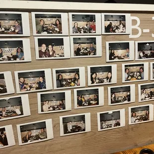 Polaroid wall at each table. Find me!