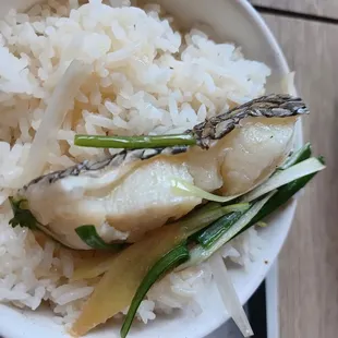 Steamed Seabass with ginger-scallion