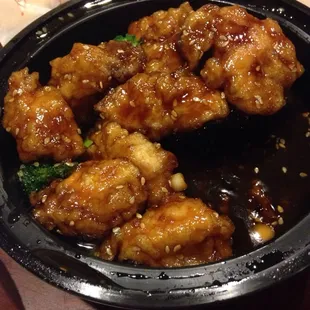 Honey sesame chicken yum!!!!  I would dip it in ranch yummy