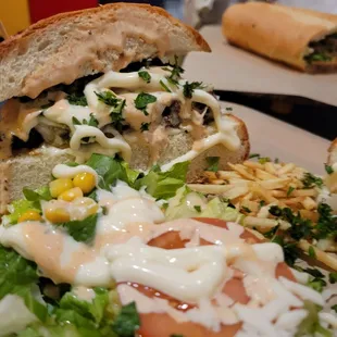 Close up of cheese burger