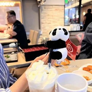 panda on the cup