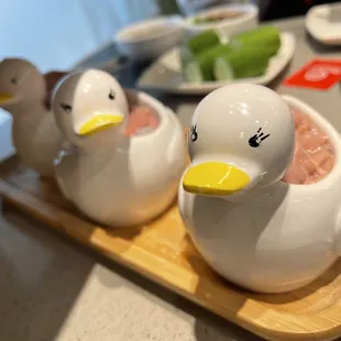 Nothing like some duck intestines served in some duck bowls!