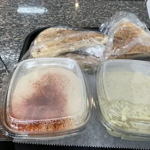 Hummous and Baba with plenty of pita