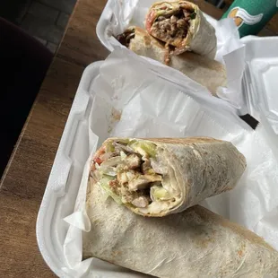 Chicken shawarma on shrak.