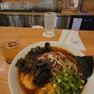 Spicy Shoyu with wood ear mushrooms and egg...not too spicy for a late August evening.