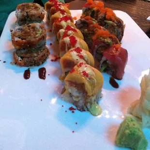 Oyster Tempura Roll. Dancing Lobster Roll. Kicking King Crab Roll.