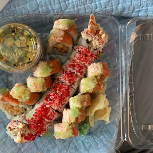 The Sushi here is fresh, delicious and beautifully plated. Kyle and scorpion roll.