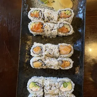 three different types of sushi