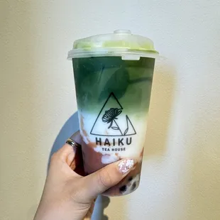Guava matcha latte