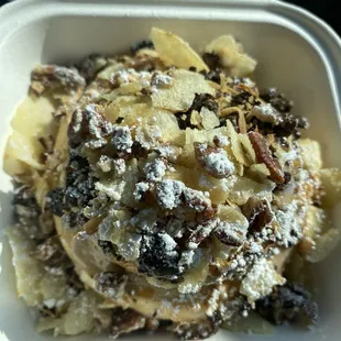 Bee Cinnamon Roll with crushed potato chips-- perfect sweet and salty combo!