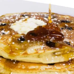 Pancakes offered with several different toppings.