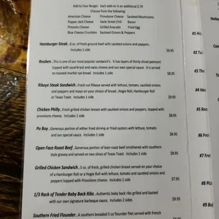 menu