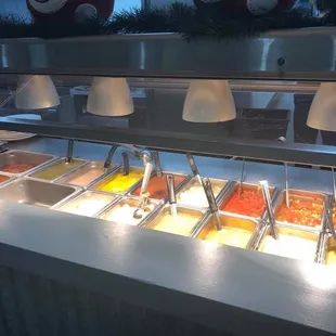 Meat and 3, meat and 2, veggie plate bar