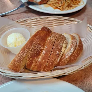 Soft fresh bread with garlic butter