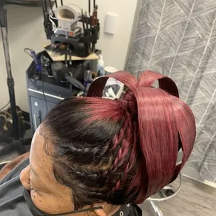 Lace wig with up do