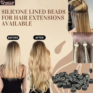 Our silicone-lined beads
for hair extensions are here to take your glam game to
the next level