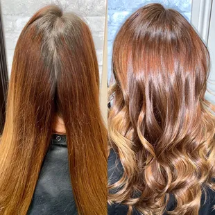 Befor and after color service using CBG colour