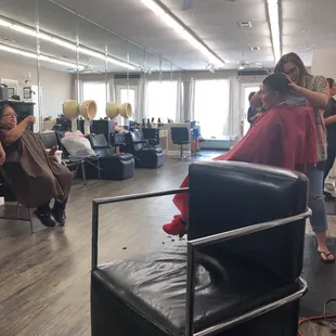 From the back towards the front door.