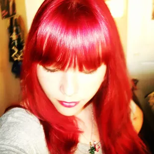 My hairdresser Joanie has always made me really soft, pretty reds until I one day asked for Ariel hair. I LOVE what I got!