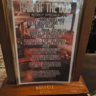 menu