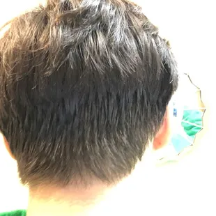 You can see how it is uneven from my left ear, to my right ear and the &quot;Bowl cut&quot; harsh line that was not blended with the bottom half.