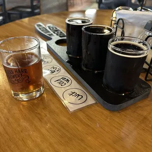 A flight of beautiful dark beers in May?  You betcha. Try the barrel aged Cold War !