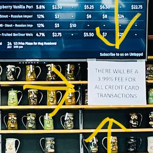 Credit card fee here unlike other local breweries...